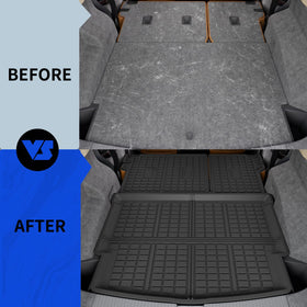 Rongtaod trunk mat installed top-down view showing precise Rogue fit