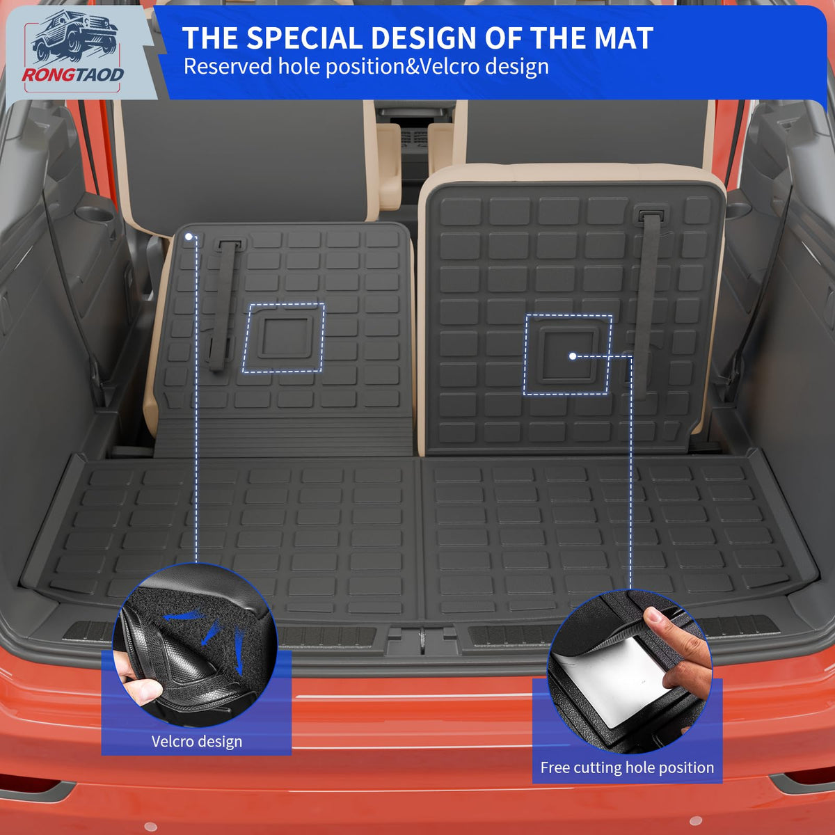 Rongtaod cargo liner holding groceries illustrating non-slip surface benefit