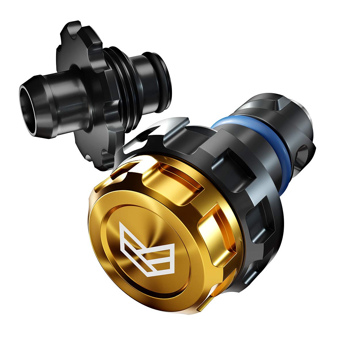 Ronin Factory front view of the billet aluminum drain plug showing durable construction and easy grip