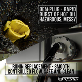 Ronin Factory magnetic tip detail capturing metal particles to protect engine components