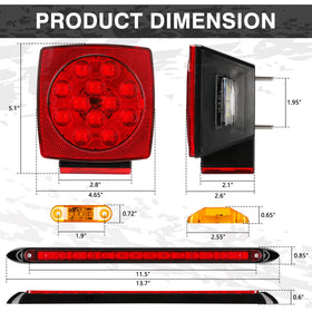 RONSTA 13.8 inch LED light bar front showing bright identification illumination