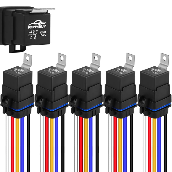 Ronybuy relay kit front packaging showing five relays and harnesses for quick replacement