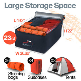 RoofPax folded into its storage bag for compact, easy transport and storage