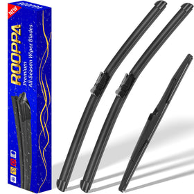 Rooppa front packaging showing complete 3-wiper kit and sizes