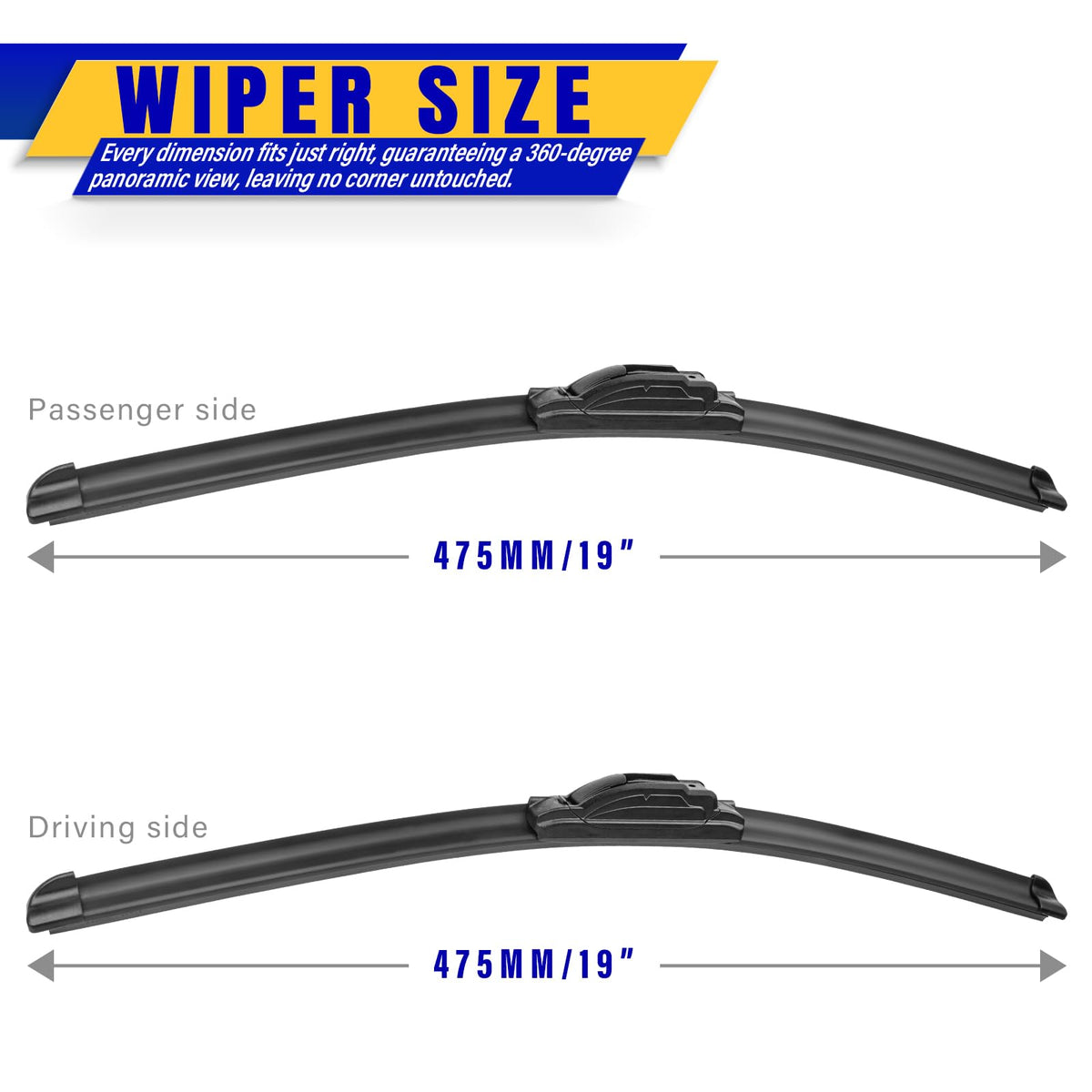 Rooppa blade close-up of rubber edge for smoother windshield clearing