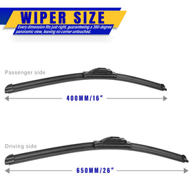 Rooppa close-up of blade rubber edge for cleaner windshield wiping