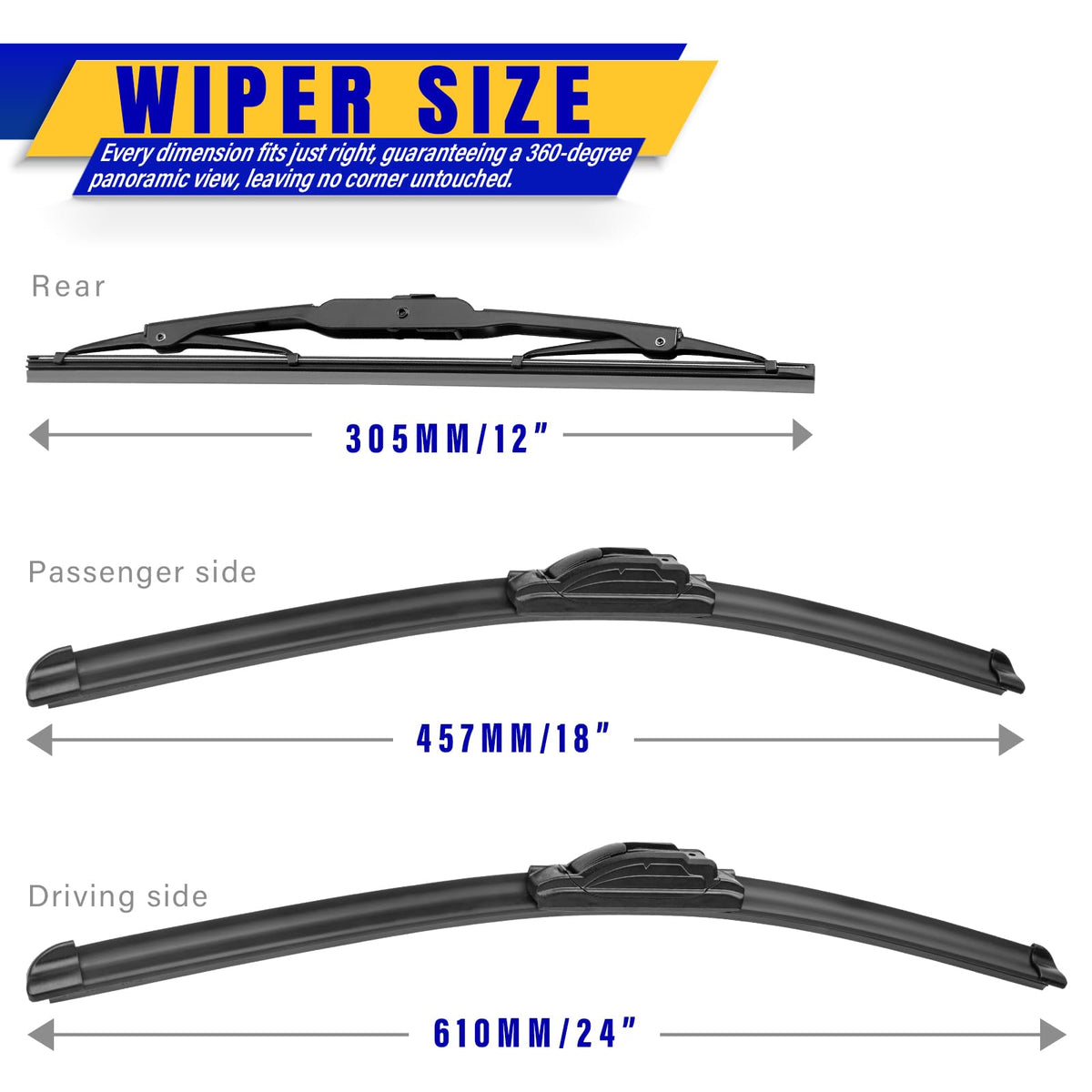 Rooppa blade close-up of rubber edge showing smooth wipe for streak-free visibility