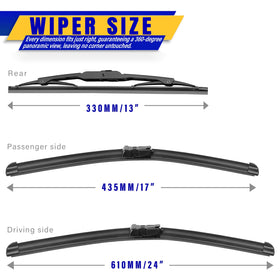 Rooppa blade length comparison of 24, 17, 13 inches for accurate fit selection