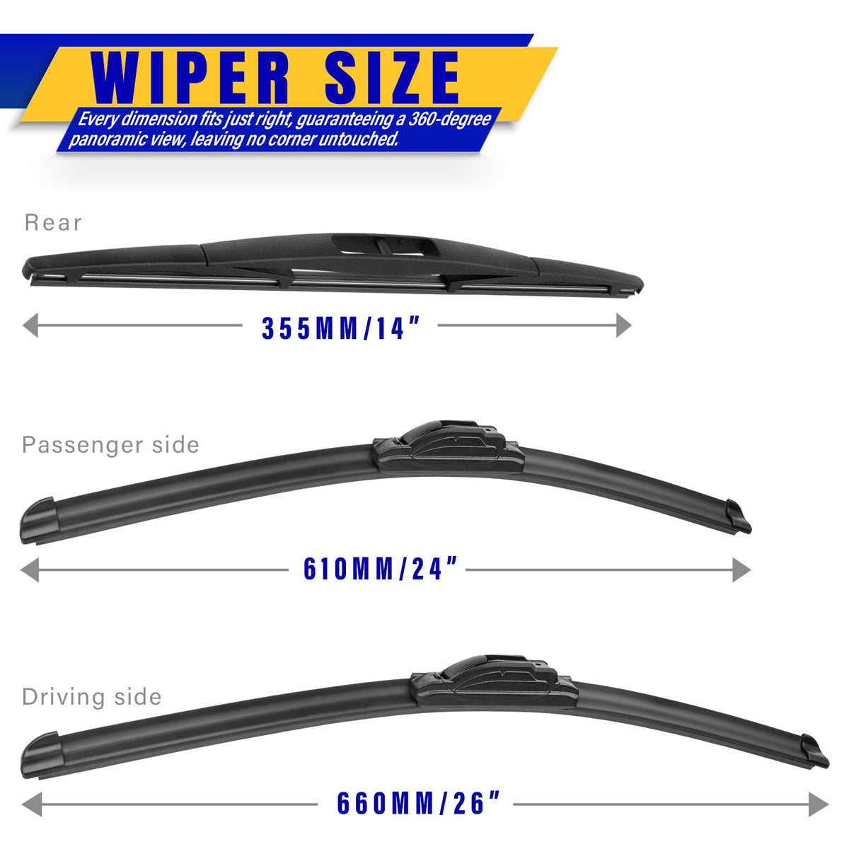 Rooppa blade profile close-up rubber edge for smooth, streak-free wiping