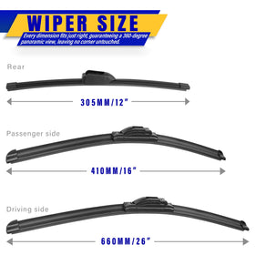 Rooppa 26-inch driver blade close-up with smooth, quiet wipe