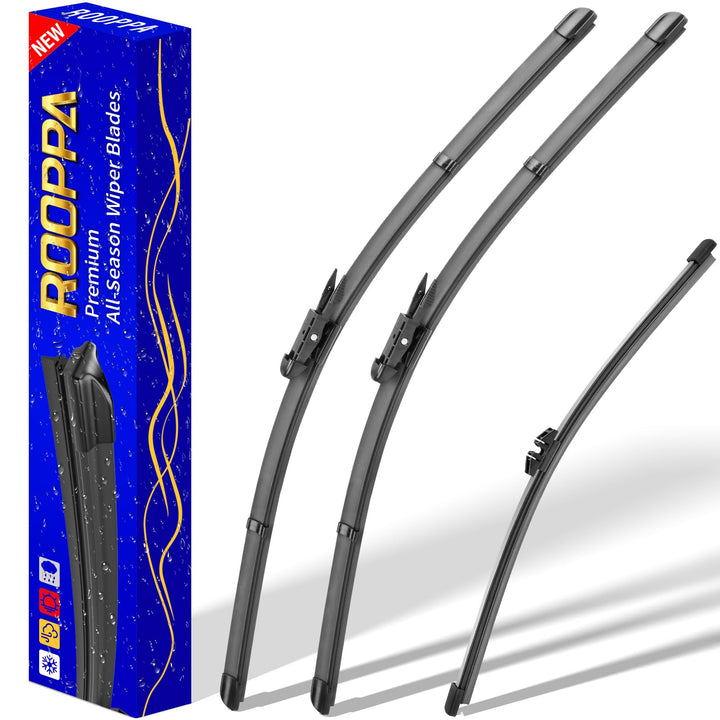 Rooppa front packaging showing the 24, 20, 11 inch blades and warranty