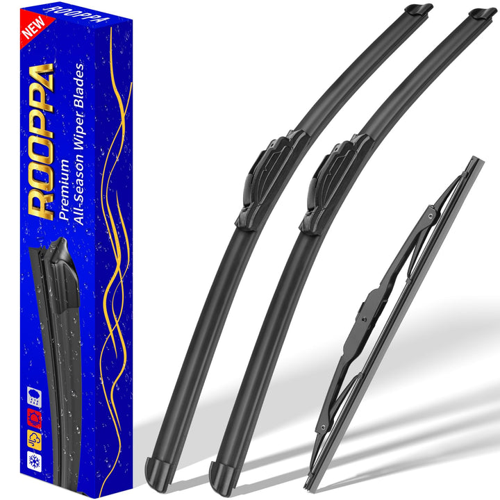 Rooppa front packaging showing three Traverse replacement wipers and benefits