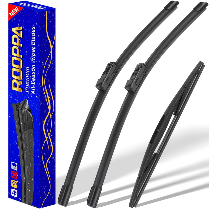 Rooppa front packaging showing three-wiper set and compatibility benefits
