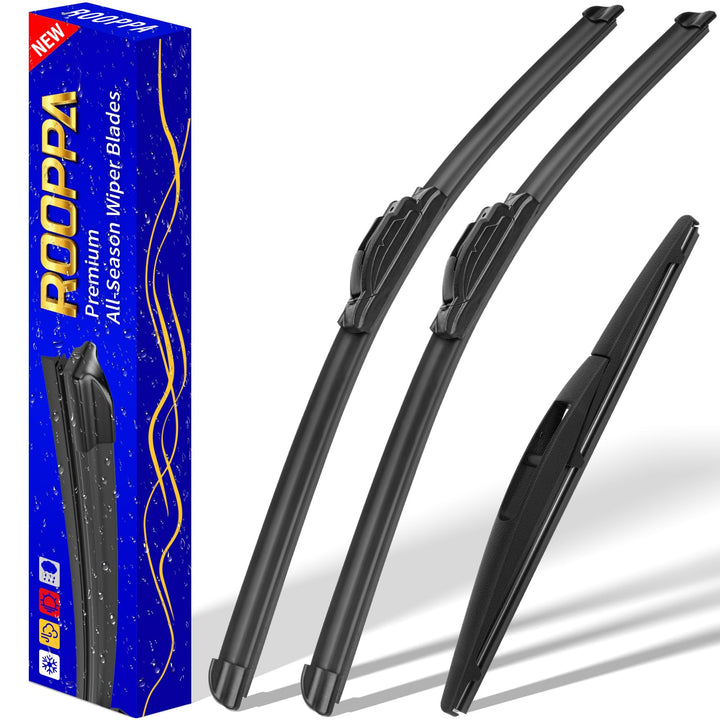 Rooppa front packaging showing complete 3-piece HR‑V wiper set benefits