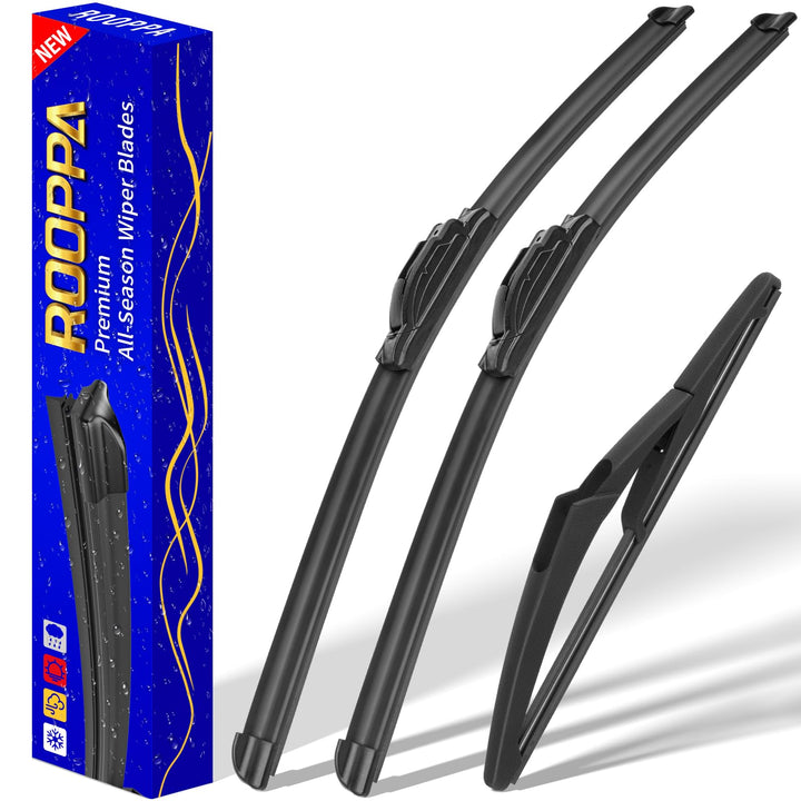Rooppa front packaging showing three wiper blades and brand for easy identification