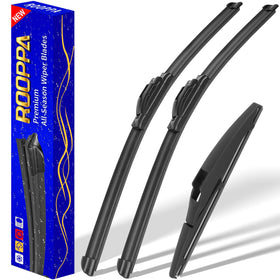 Rooppa packaging showing 3-piece Prius C wiper set and easy-install benefit