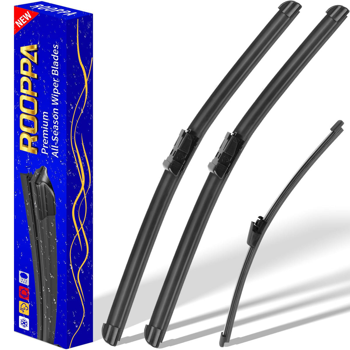 Rooppa front packaging showing Tiguan replacement set and contents for easy fit