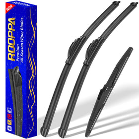 Rooppa front packaging showing the 3-piece wiper kit and compatibility labels