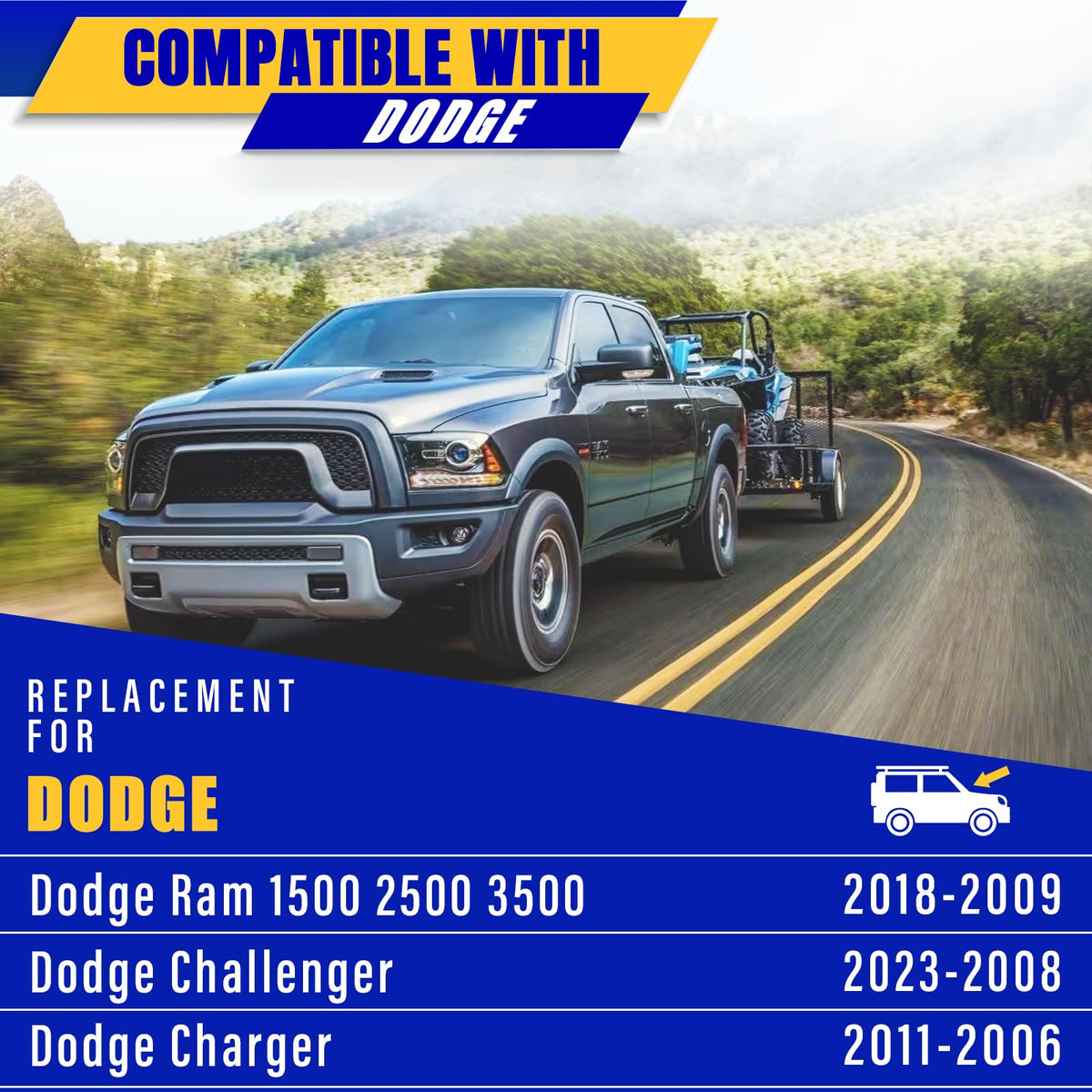 Rooppa blades installed on a Dodge Ram windshield improving driver visibility