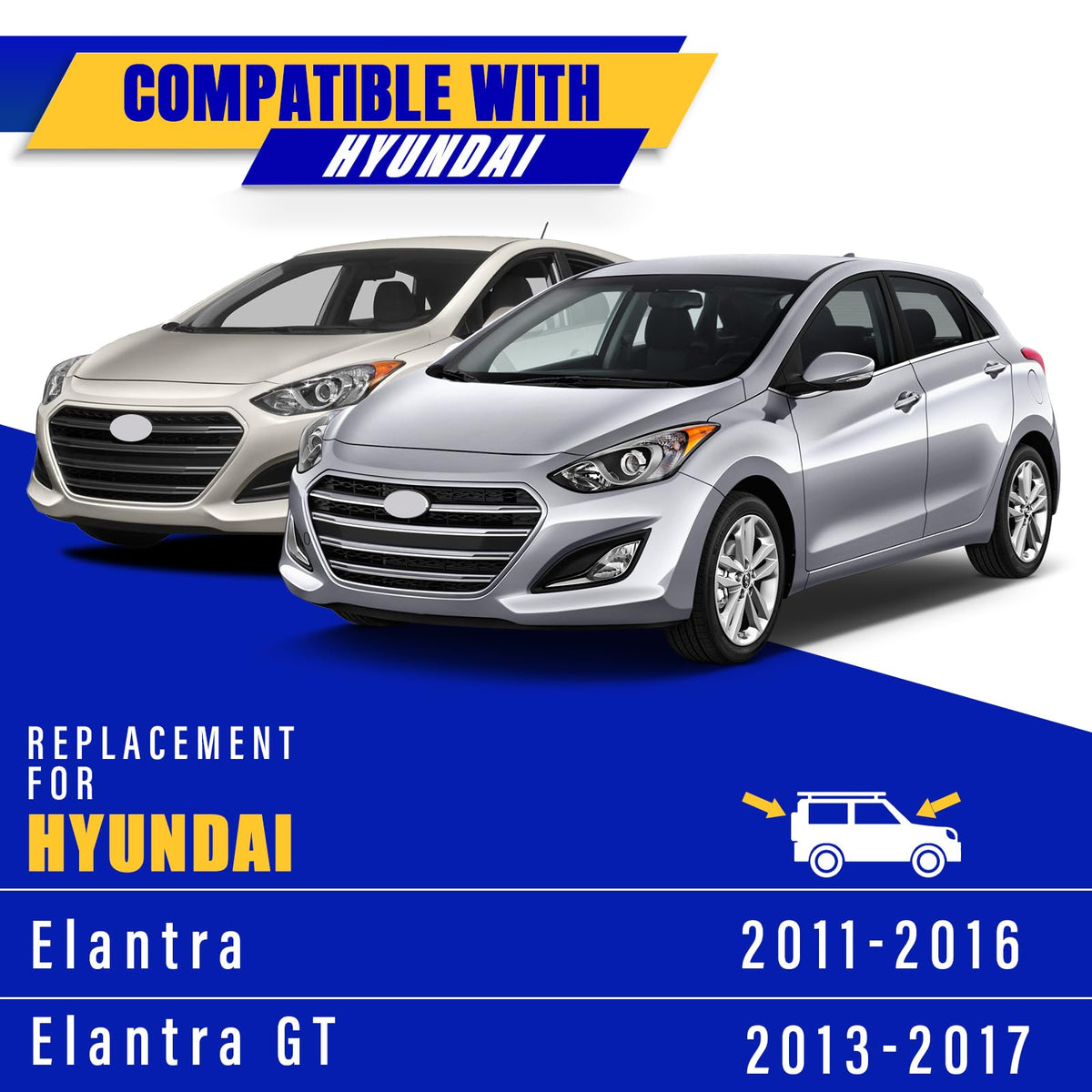 Rooppa blade mounted on Elantra GT passenger side providing quiet operation