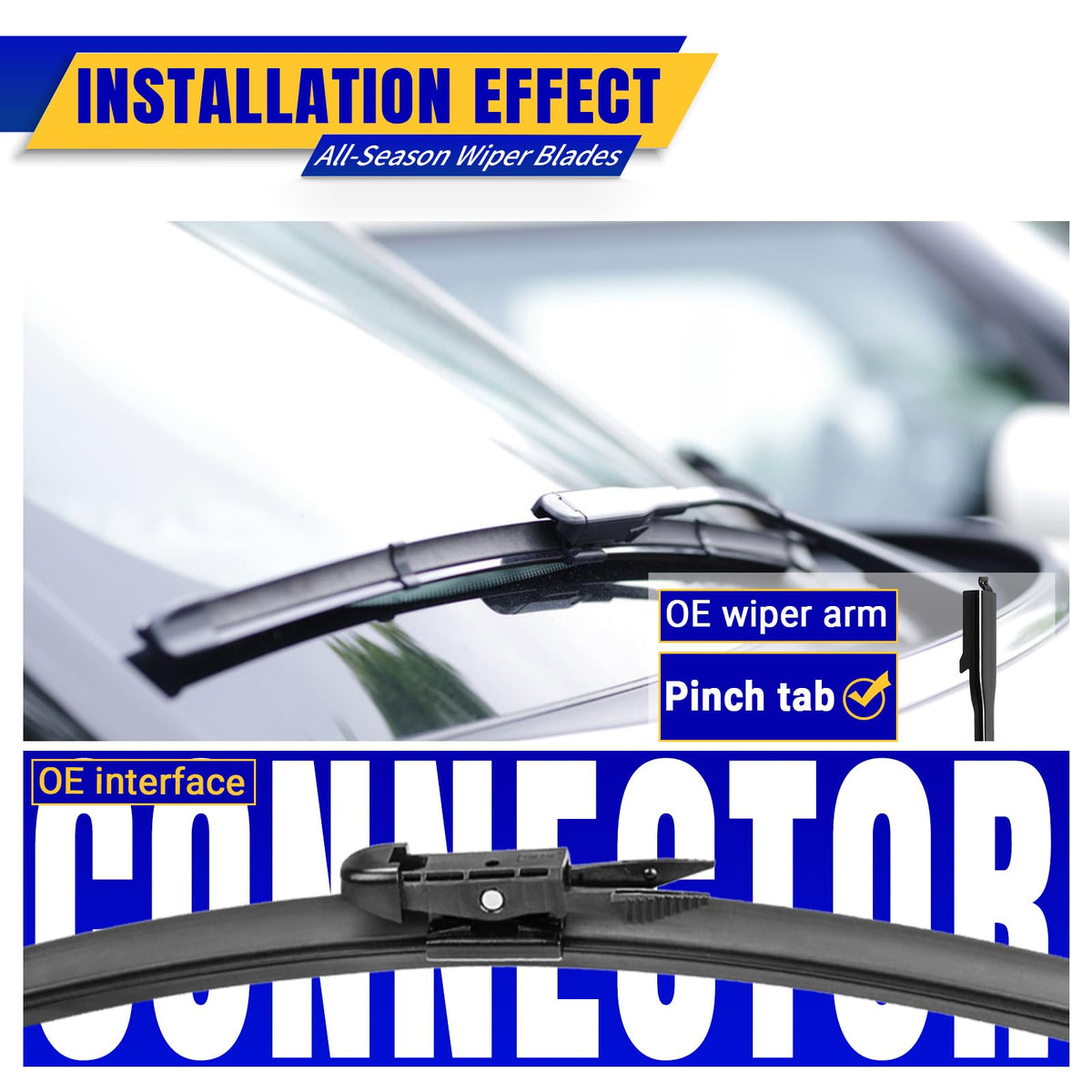 Rooppa blades installed on Ford Escape windshield for clear visibility