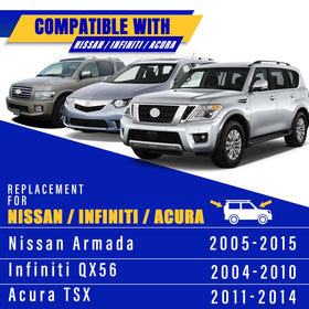 Rooppa blade mounted on Infiniti QX56 passenger side offering quiet performance