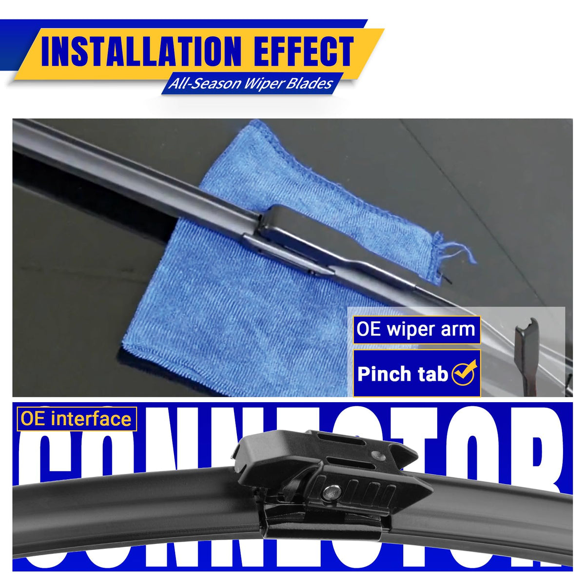 Rooppa blades installed on a Mini Cooper Countryman windshield improving visibility