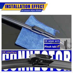 Rooppa blades installed on a Mini Cooper Countryman windshield improving visibility