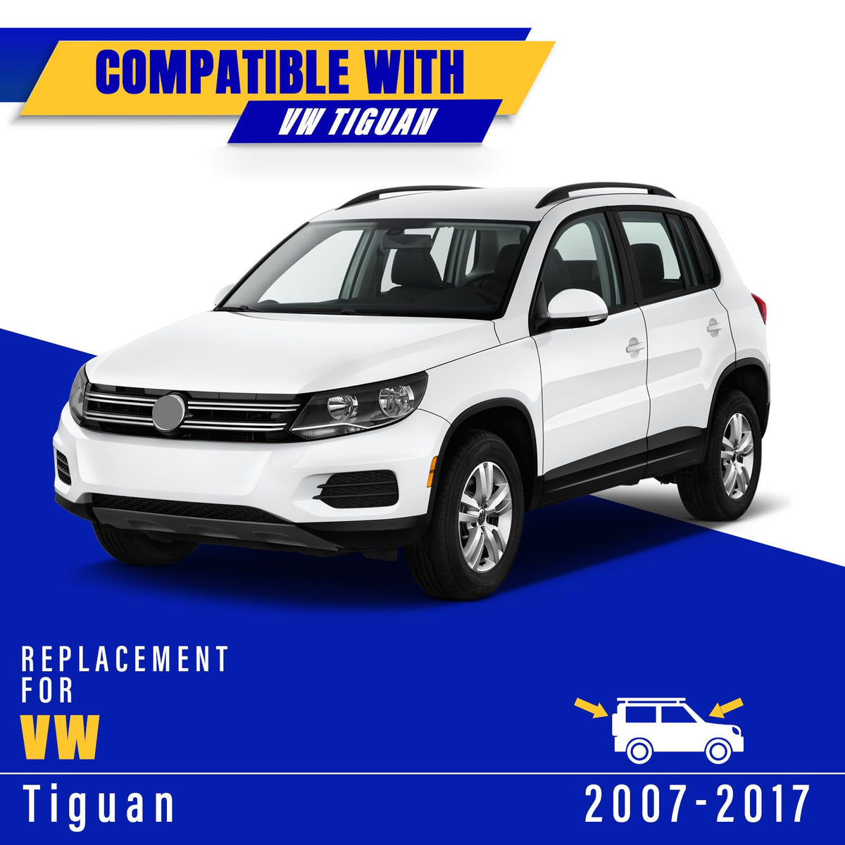 Rooppa 13-inch rear wiper installed on Tiguan tailgate for rear visibility benefit
