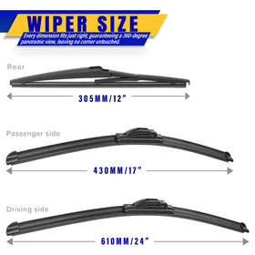 Rooppa 24-inch blade close-up showing durable edge for cleaner visibility