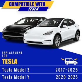 Rooppa blades side-by-side 26" and 19" for exact Tesla fitment benefit
