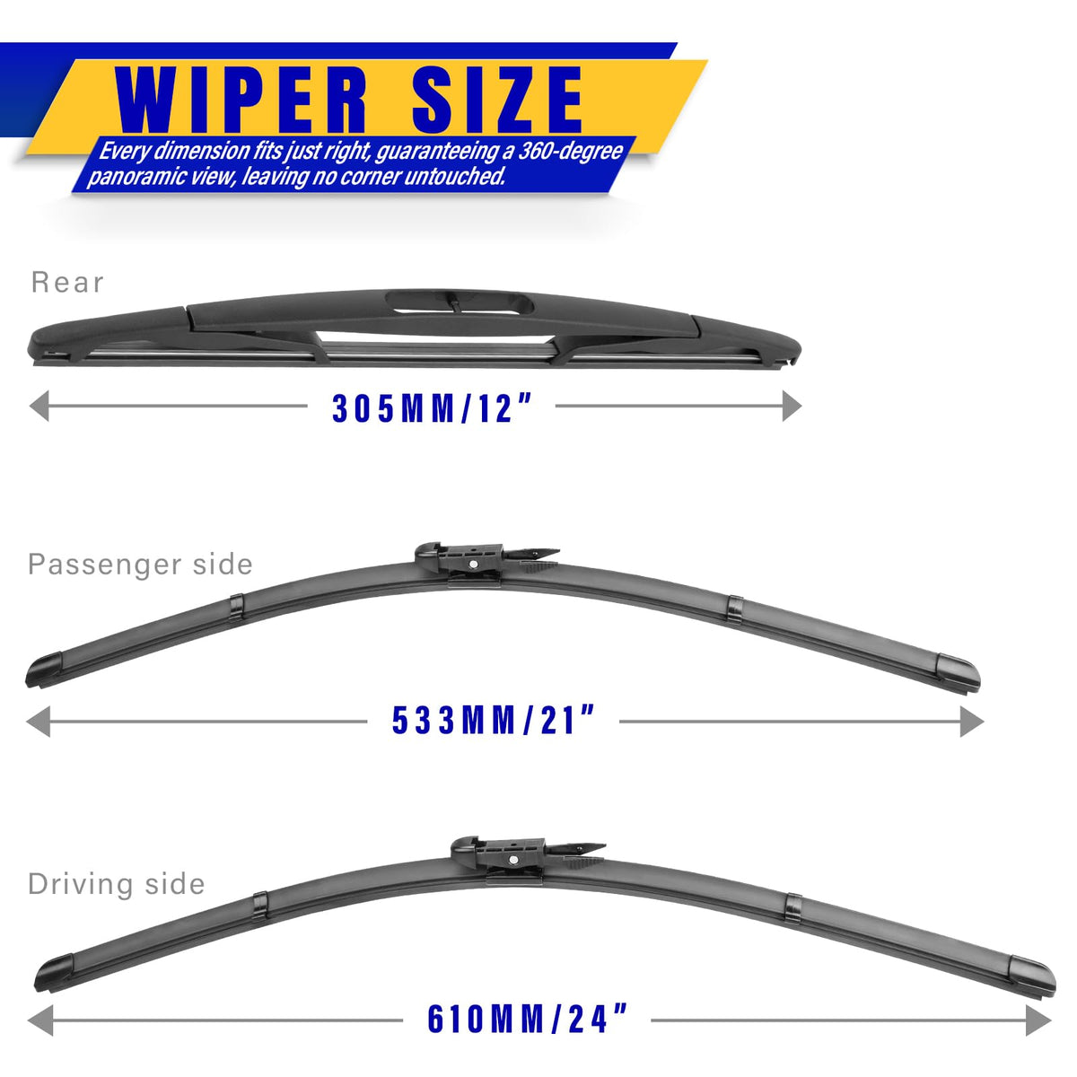 Rooppa 24-inch driver blade displayed for correct fit and durability