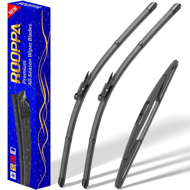 Rooppa front packaging showing three-blade kit and warranty benefit