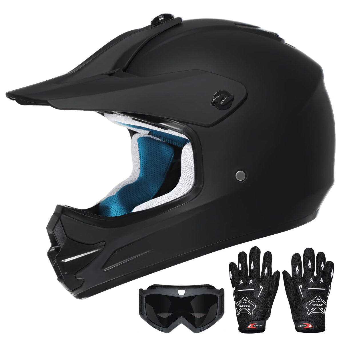 ROOZO helmet front view showing DOT-certified protection and confident look