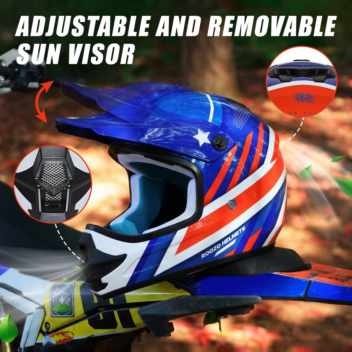 Roozo helmet vents detail demonstrates airflow for cooler rides