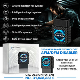 ROPODE AFM Disabler close-up label showing model marking and patent info for user confidence