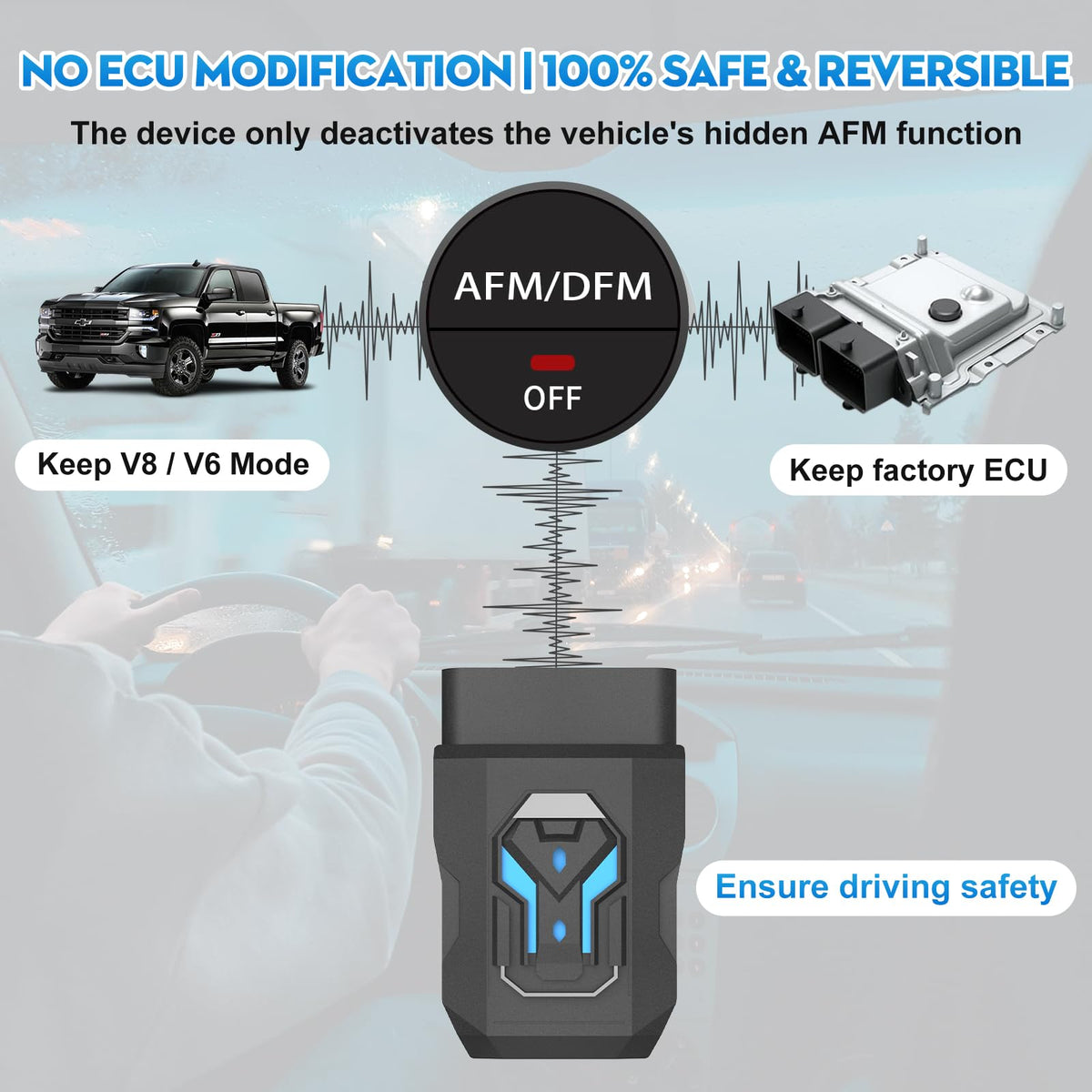 ROPODE AFM Disabler beside ruler showing compact size advantage