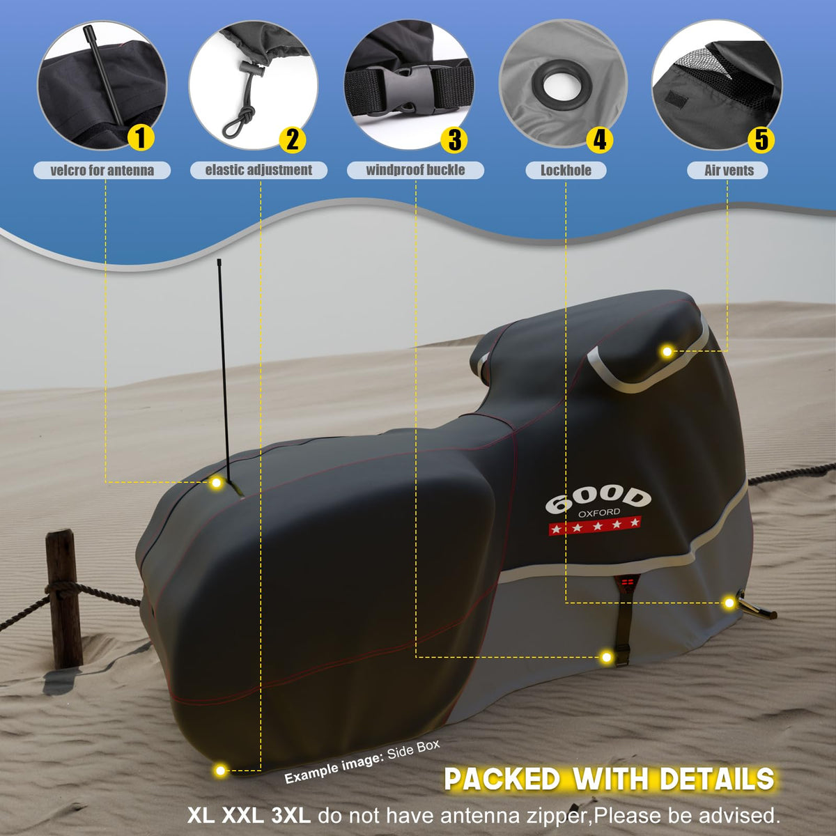 Rosefray ABS lock hole and hem buckle securing cover against wind