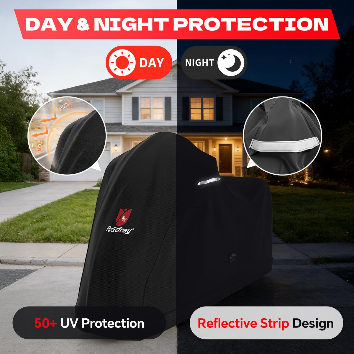 Rosefray folded cover compact for storage and easy transport