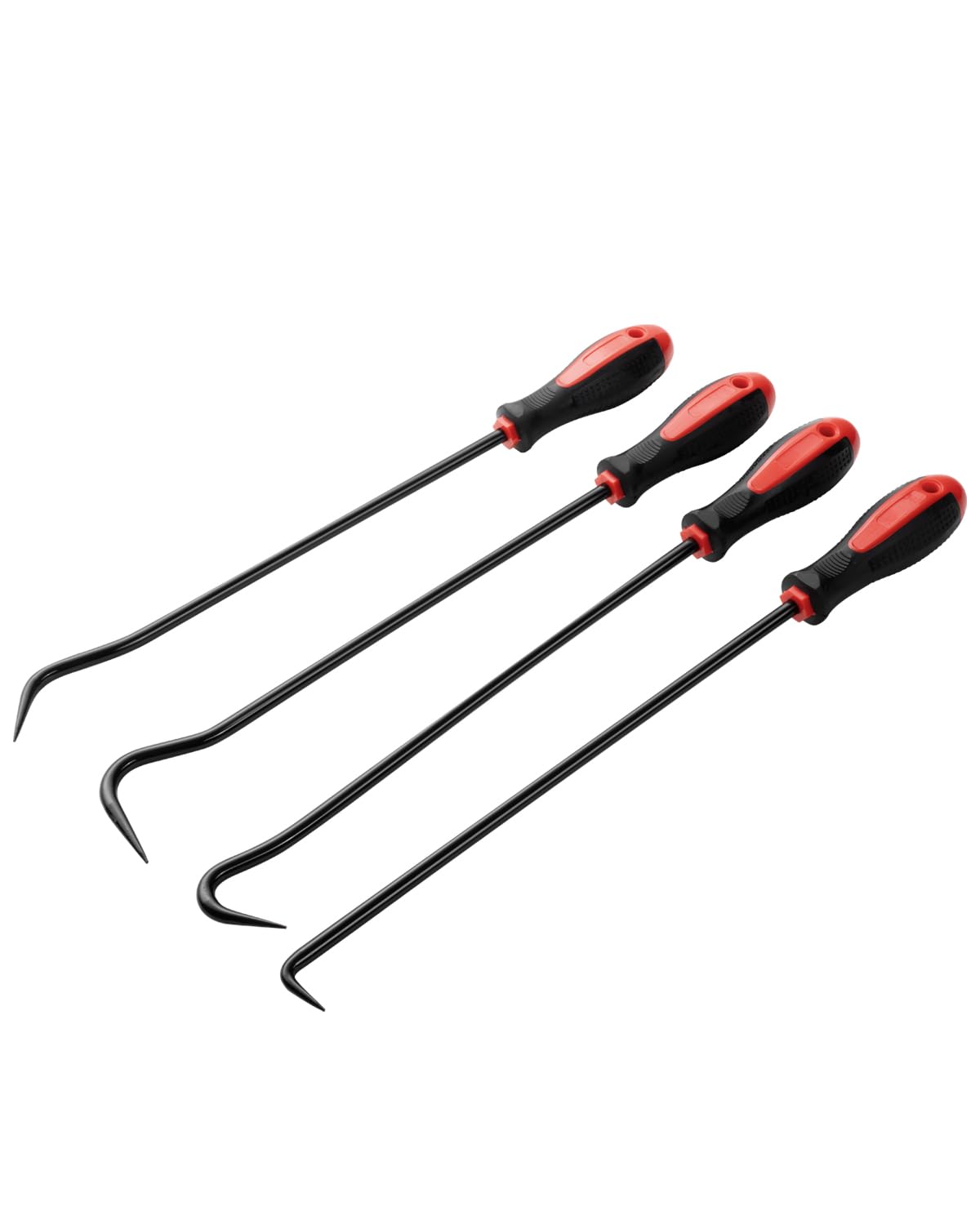 ROTATION front view of four‑piece hook and pick set showing all tools and handles