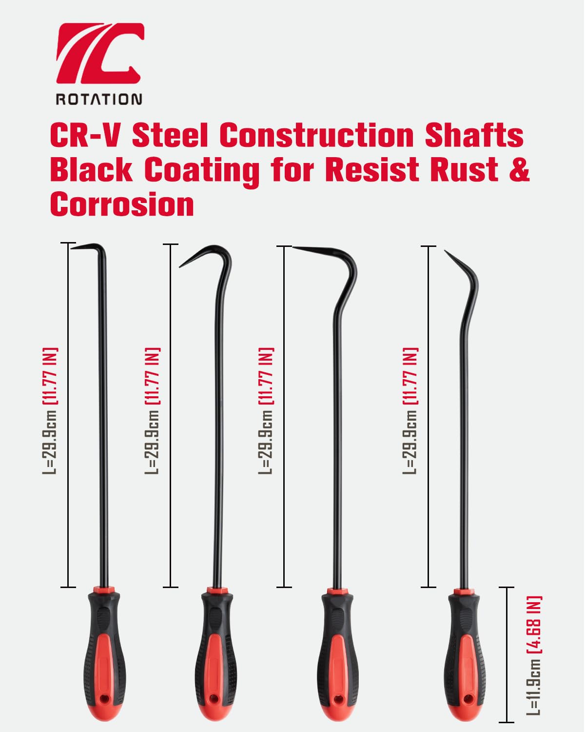 ROTATION pick set being used in an engine bay for retrieving a clip in tight space