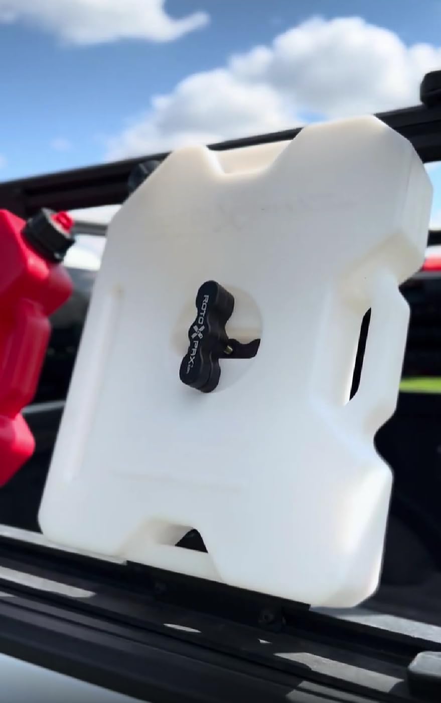 RotopaX mounted and stacked on a roof rack for organized storage