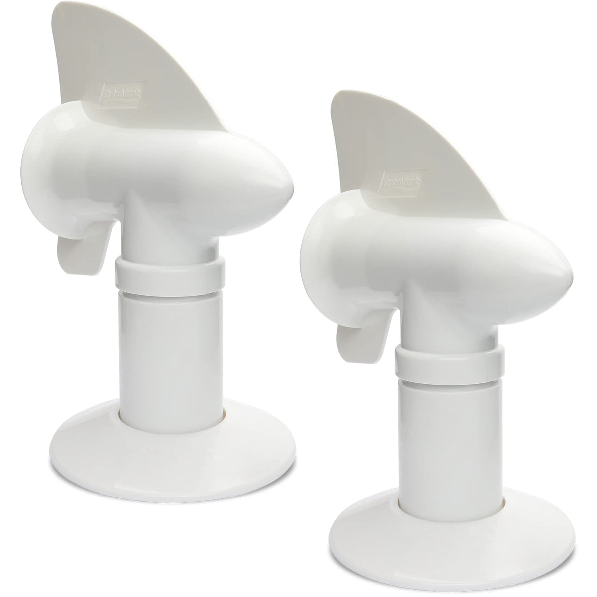 RotoVent front view white cap showing aerodynamic design and improved odor control
