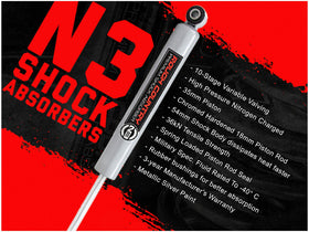 Rough Country shock body close-up highlighting large 54mm cooling design