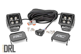 Rough Country front view of 2-inch cube light showing compact design and durable finish