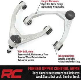 Rough Country control arm held in hand to show scale and lightweight strength benefit