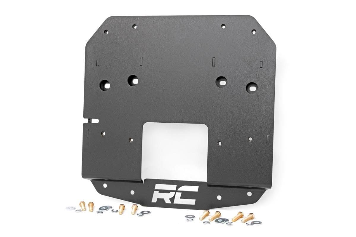 Rough Country bracket front mount showing solid-steel construction and increased clearance