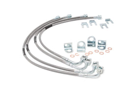 Rough Country front packaging showing brake lines and lengths for quick identification