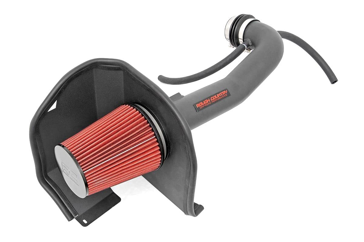 Rough Country cold air intake front assembly showing full kit and benefits of improved airflow