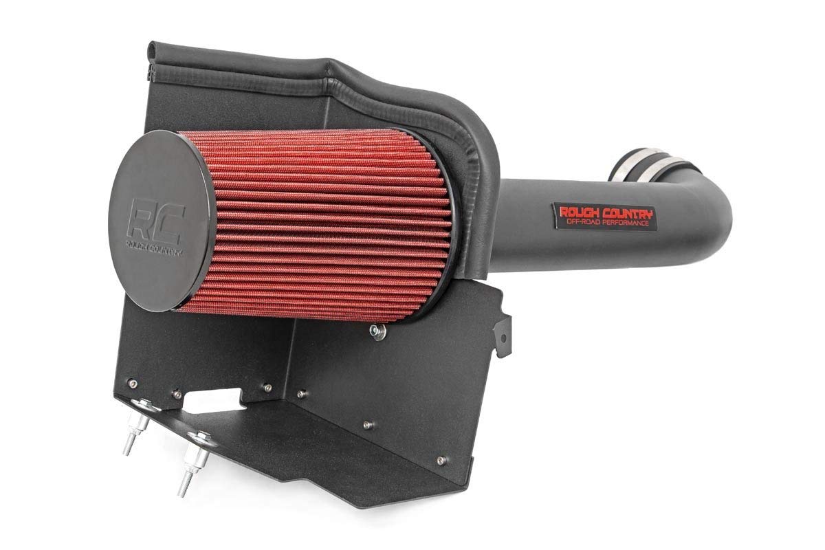 Rough Country front view of cold air intake showing fit and airflow benefit